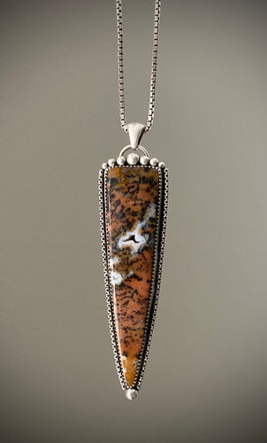 Druzy Honey Dendrite Dagger Pendant