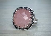 Load image into Gallery viewer, RESERVED: Faceted Rose Quartz Ring