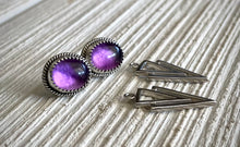 Load image into Gallery viewer, Amethyst Chevron Earrings