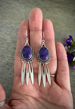 Load image into Gallery viewer, Charoite Fringe Earrings