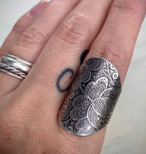 Load image into Gallery viewer, Reserved: Floral Lace Saddle Ring