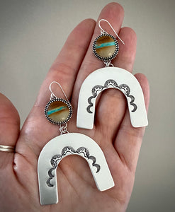 Royston Ribbon Hand Stamped Arch Earrings
