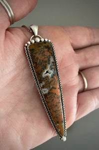 Druzy Honey Dendrite Dagger Pendant