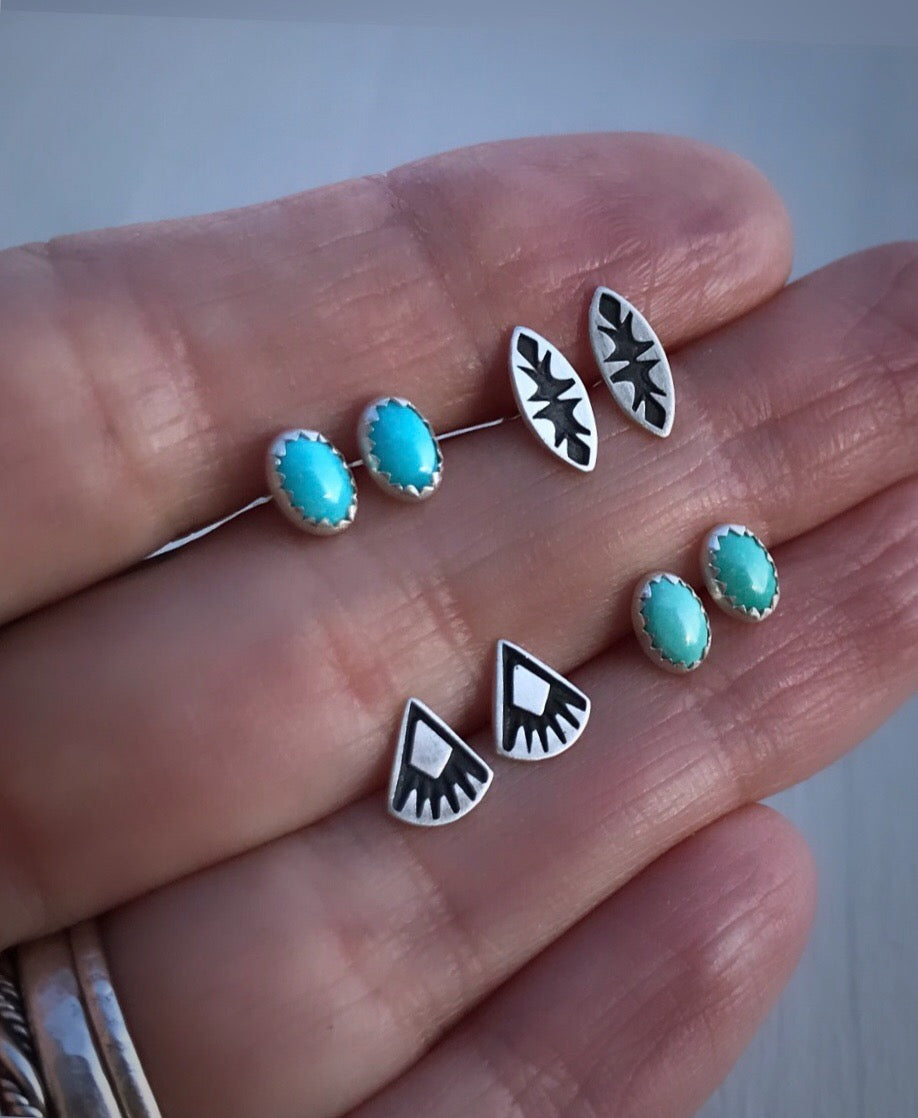 Stoned & Stamped Stud Earring Sets