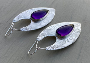 Amethyst Art Deco Earrings