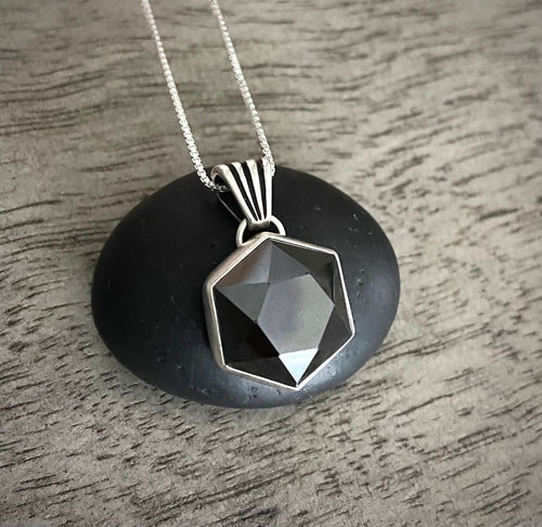 Hematite Hexagon Pendant