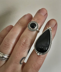 RESERVED: Custom Onyx & Druzy Rings