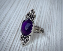 Load image into Gallery viewer, Amethyst Chevron Ring