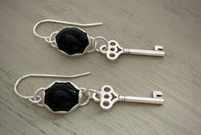 Load image into Gallery viewer, Key to My Heart Onyx Earrings