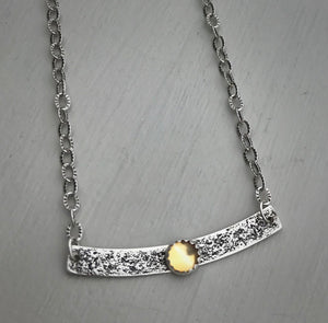 Citrine Curved Bar Necklace