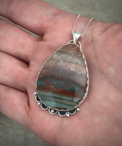 Prudent Man Plume Agate Pendant