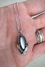 Load image into Gallery viewer, White Mother of Pearl Feather Pendant