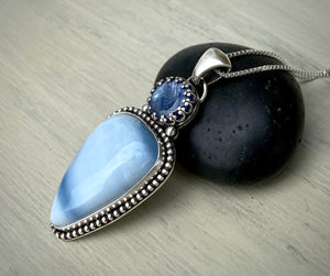 •Cloud 9• Kyanite & Blue Opal Pendant