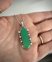 Load image into Gallery viewer, Chrysoprase Elongated Hex Pendant