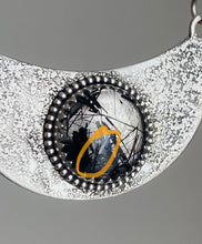 Load image into Gallery viewer, Black Tourmaline in Quartz Bib Necklace *Discounted*