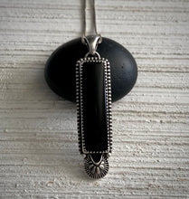 Load image into Gallery viewer, Hand Stamped Onyx Bar Pendant