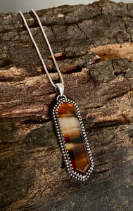 Montana Agate Elongated Hex Pendant