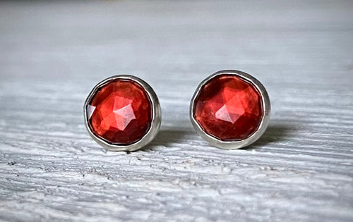 Rhodolite Garnet Stud Earrings