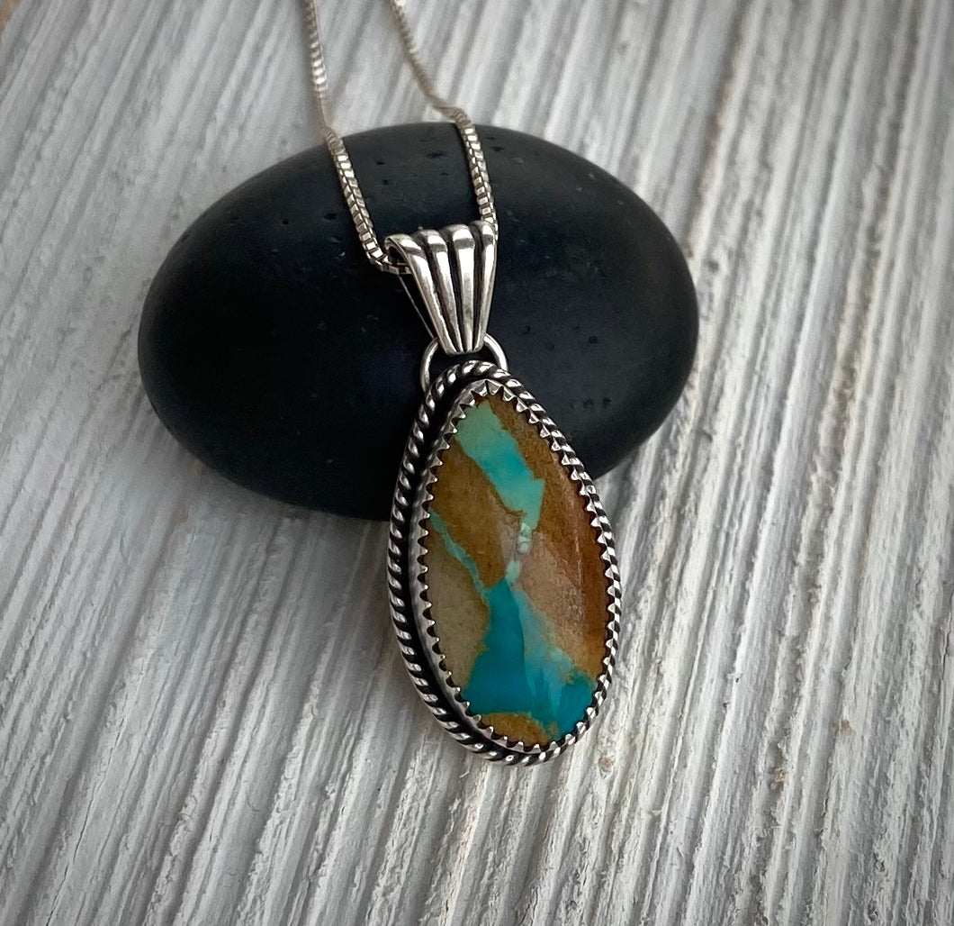 Ombre Royston Ribbon Turquoise Pendant