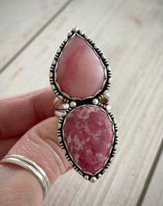 Pink Opal & Thulite Ring