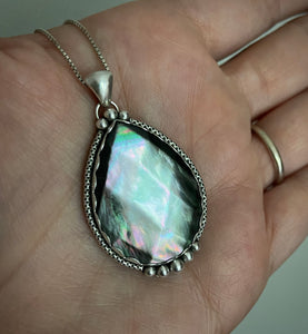 Reserved: Black Mother of Pearl Pendant