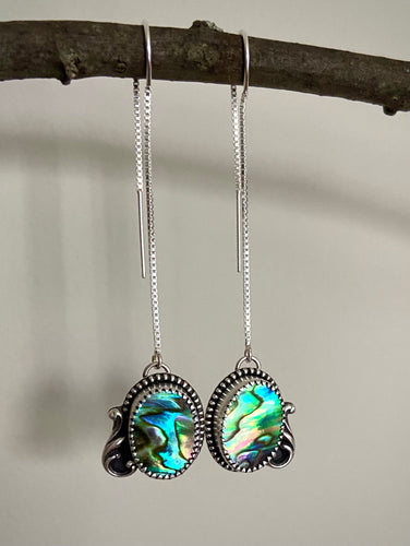 Abalone Threader Earrings